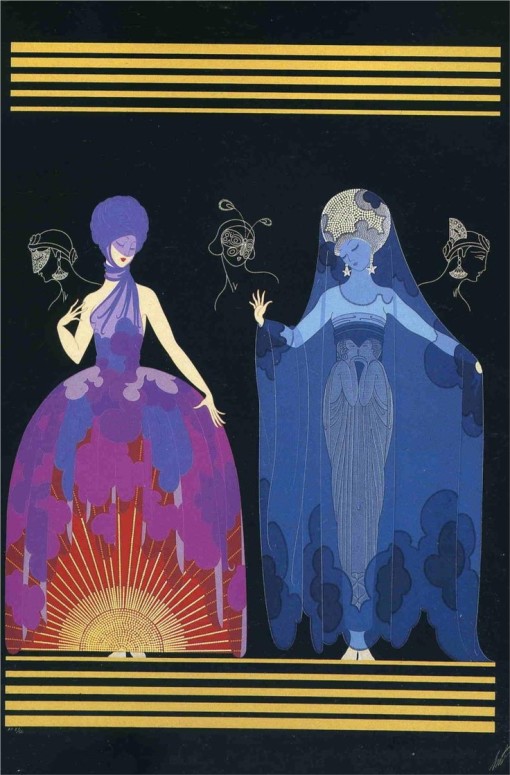 Evening night Erte Art Deco poster