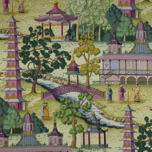 Chinoiserie Wallpaper w Pagodas - Eastern Influences