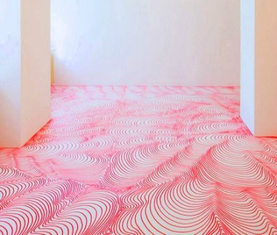 Pink concrete floor2 by German artist Heike Weber