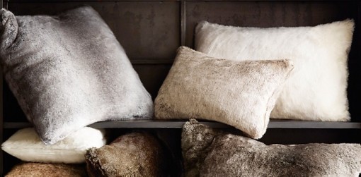Faux Fur pillows RH - warm & fuzzy