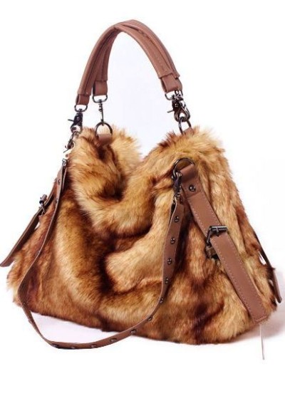 Faux fur mink sack handbag - warm & fuzzy