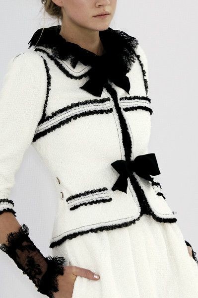 Coco Chanel knit suit in black & white